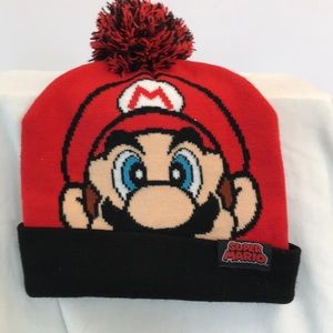Super Mario toboggan with red and black pom-pom